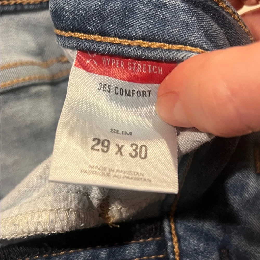Express Dark Blue Straight Leg Jeans